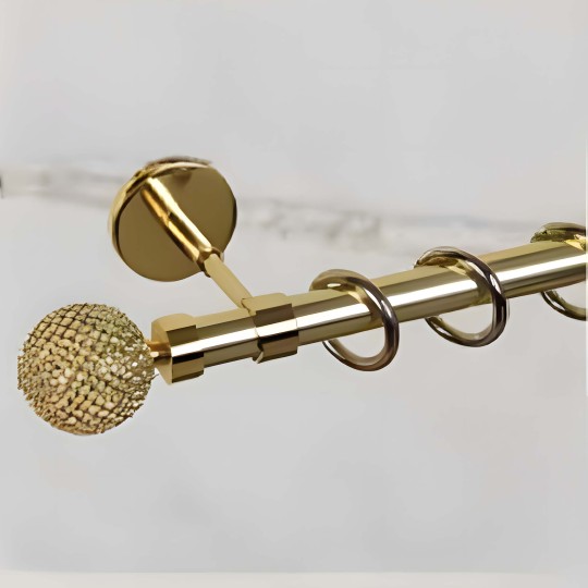 Taşlı Küre Başlık Akuamarin Gold Metal Rustik
